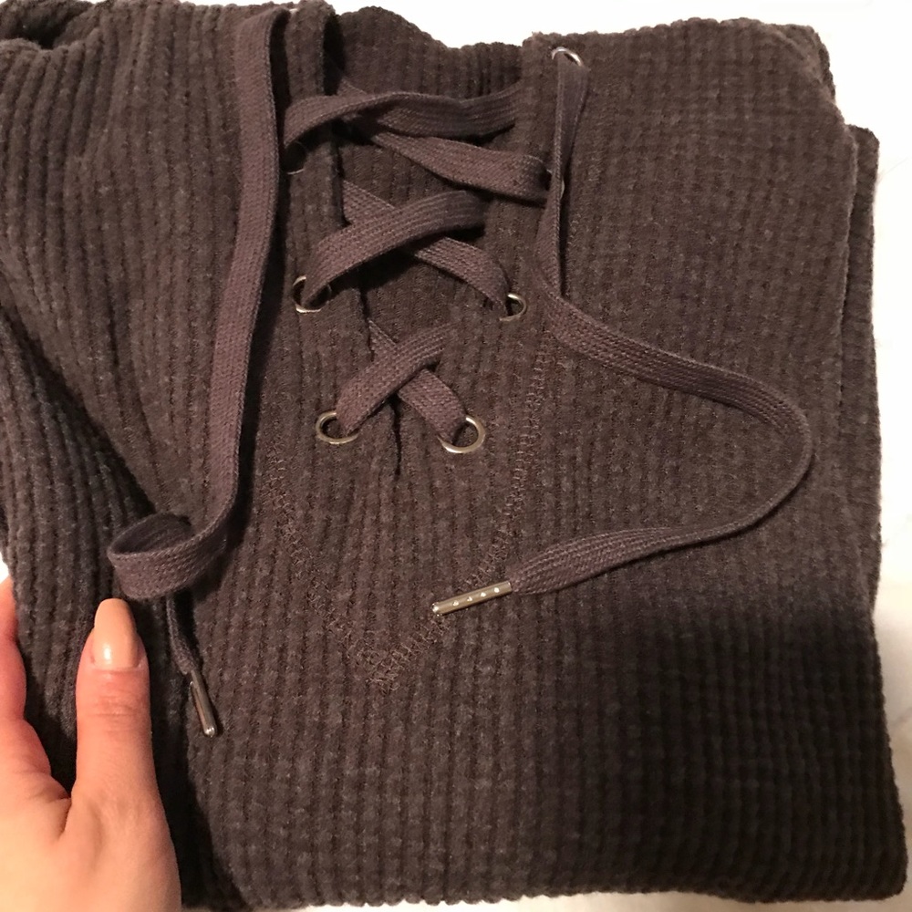 New🍃🍁Shale Waffle knit thermal hoody - Picture 6 of 8
